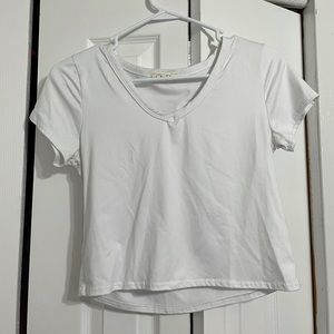 Olivia Rae white cropped tee
